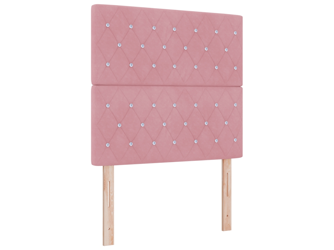 Conjunto 1 Cama Box Vidaxl Rosa Veludo (120 X 200 Cm)