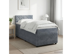 Vidaxl Cama Box Spring Com Colchão Cinzento-escuro 90 X 200 Cm Veludo