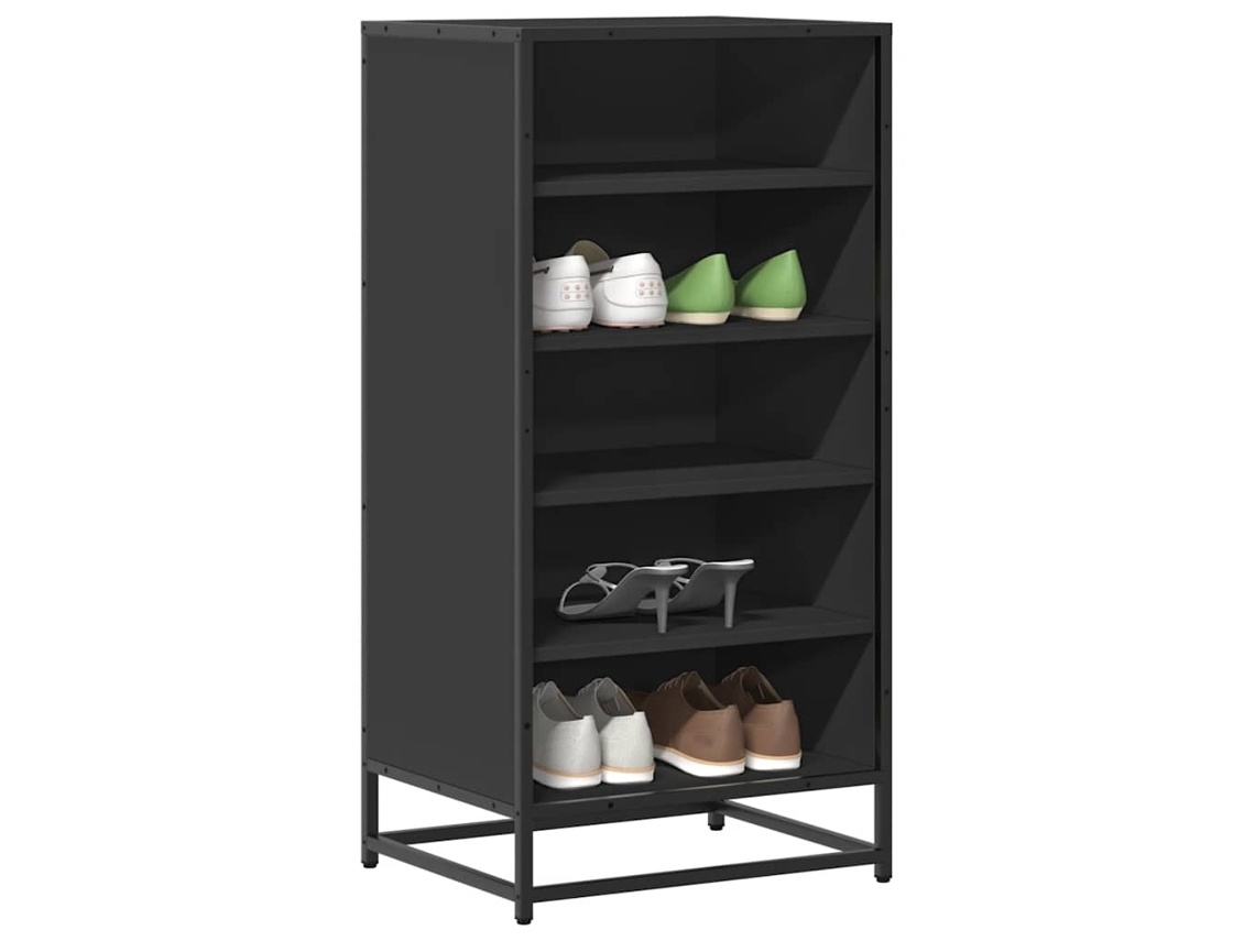 Vidaxl Sapateira 48x38x97,5 Cm Derivados De Madeira Preto