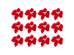 Pack de 12 Flores de Natal Poinsettia Vermelhas LAXISCREED