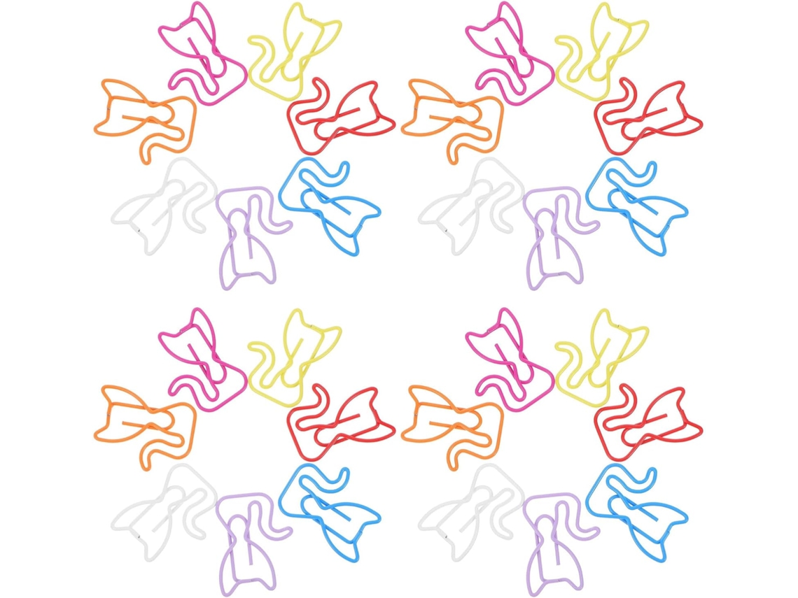 50 mini clipes de papel em formato de gato, resistentes e adoráveis, para mesa e trabalho, clipes de metal e plástico.