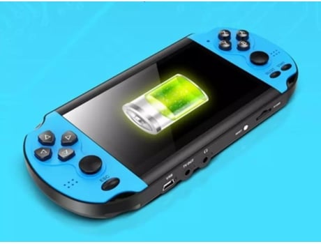 Consola Azul Portátil Videojogos 200 Jogos Incluídos Bateria Recarregável