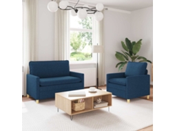Vidaxl Conjunto De Sofás 2 Unid. Azul Tecido