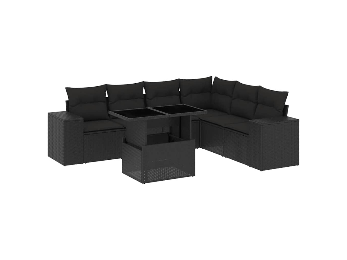 Garden Sofa Set, Garden Sofa Sets Vidaxl Preto Rattan / Vime (n/a)