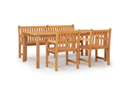Conjunto de 4 Jantar para Jardim Madeira de Teca Maciça MAISON EXCLUSIVE