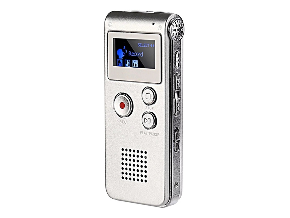 Gravador De Áudio Digital Portátil Prateado, Gravação De Alta Qualidade, Reprodutor De Mp3 De Longa Espera Brilvibera