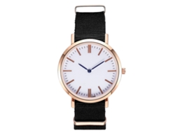 Relógio de Pulso Masculino de Quartzo com Pulseira de Nylon Estilo Fashion Preto