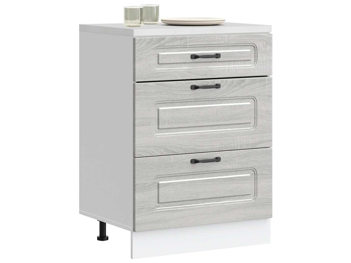 Vidaxl Armário Baixo Cozinha Kalmar Madeira Engenharia Sonoma Cinzento