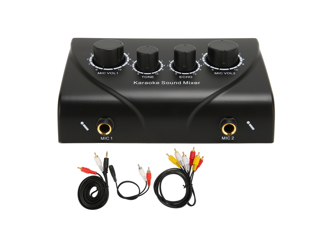 Aetheria misturador de Som Karaokê Profissional com 2 Entradas de Microfone Plug And Play 100 240v