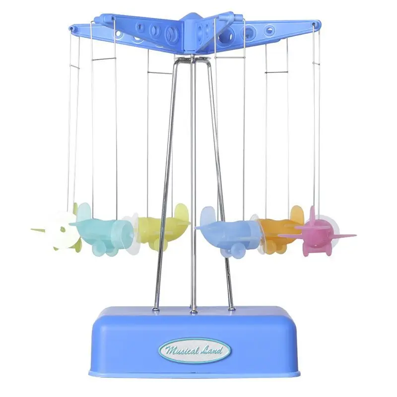 Caixa de Música em Acrílico em Formato de Roda gigante e Avião MDUG (azul)