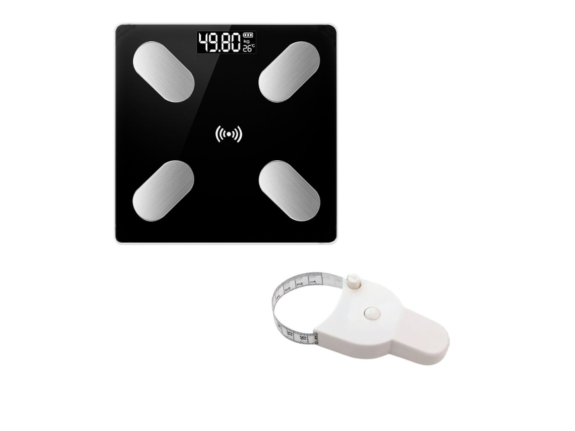 Balança Digital De Banheiro Com Tela Lcd Retroiluminada, Balança Inteligente De Imc Com Indicador De Sobrecarga, Analisador De Composição Corporal, Ap
