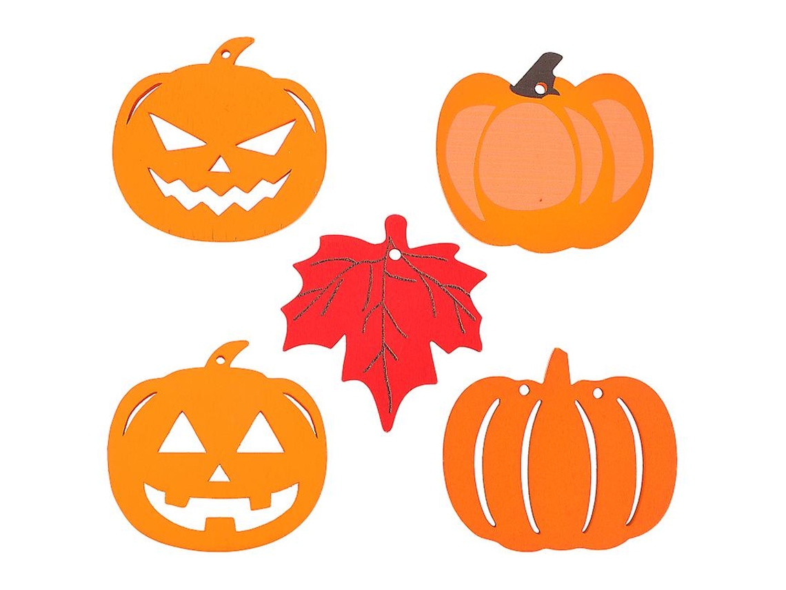 5 Peças de Decoração de Lascas de Madeira para Decorações de Halloween ALLINLESS