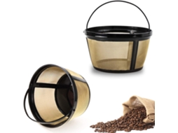 Filtro De Café Reutilizável Em Malha Dourada, Com Design Cesta, Compatível Cafeteiras Mr. Coffee, Cuisinart E Hamilton Beach. Aprimora O Sabor Do