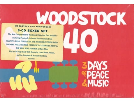 Woodstock 40 Vários Artistas 6cd 2009 Box Set Rhino Records (3 Dias De Paz E Música)