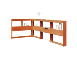 Vidaxl Estante Cabeceira Forma De L 80 Cm Pinho Maciço Castanho-mel