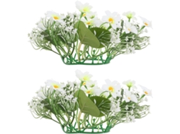 Guirlanda Velas 2 Peças Margaridas Brancas Plástico Estrutura Multifuncional Resistente Decoração Festas GOKOCO