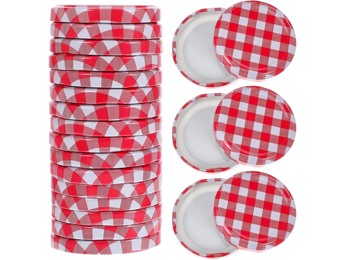 Conjunto De 40 Tampas De Vidro Para Potes De Conserva, Tampas Metálicas Com Vedação Hermética, Acessórios Para Potes De Geleia E Molho Gokoco