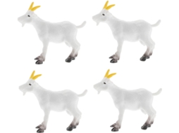 4 Miniaturas de Ovelhas e Cabras em Pvc Figuras Decorativas Fofas em Estilo Cartoon para Bolos e Casas de Bonecas CHABERLU