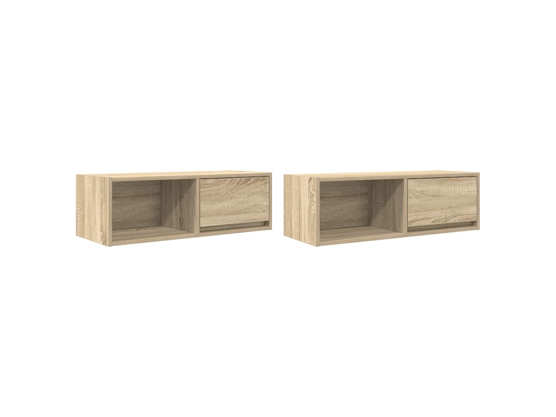 Conjunto de Móveis de Tv 80x31x25,5 cm Derivados de Madeira Carvalho Sonoma MAISON EXCLUSIVE