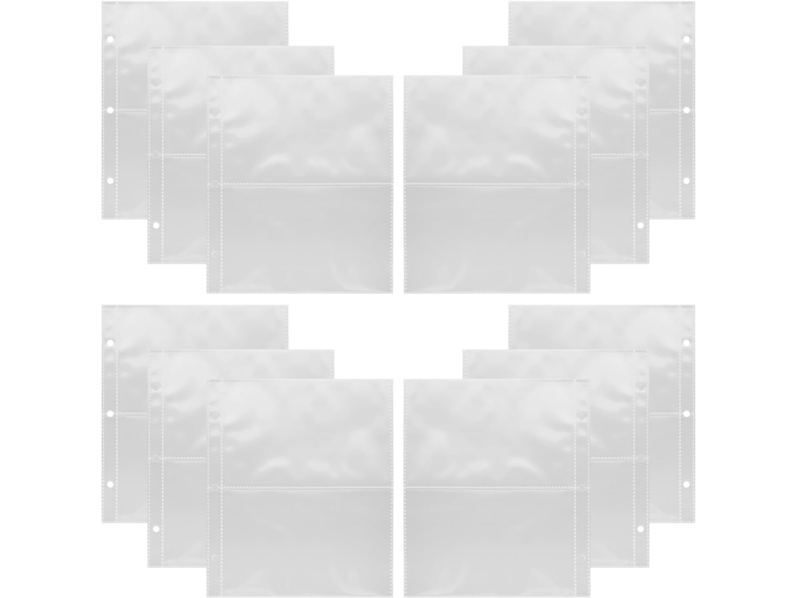 Lote De 12 Pochettes Para Álbum De Fotos A5 Em Pvc Transparente Perfuração 7 Cm Cm, Proteção Fina Afixação