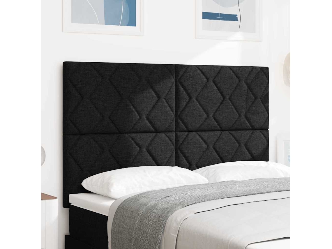 Vidaxl Cabeceira Preto 144 Cm Tecido