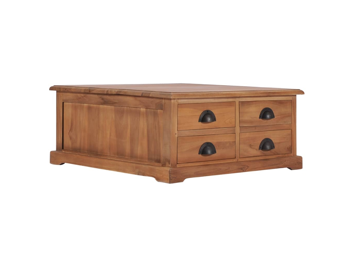 Vidaxl Mesa De Centro 68x68x30 Cm Madeira De Teca Maciça