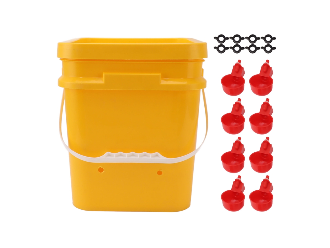 Bebedouro Automático Primerox para galinhas com balde de 12l e tigelas