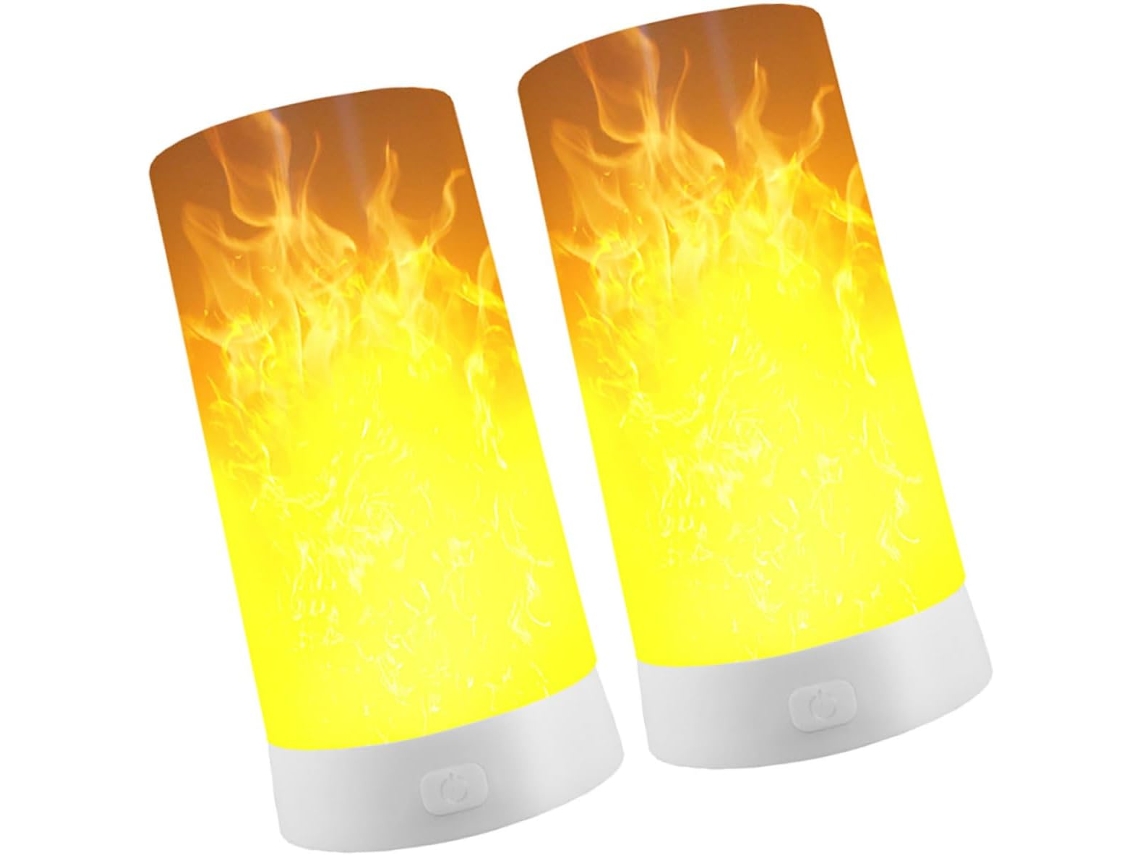 Conjunto De 2 Lâmpadas Led Com Efeito De Chama E Controle Remoto, Luzes Decorativas Para Decoração De Casa