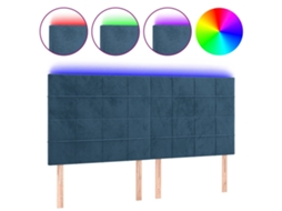Led Headboard, Led Headboards Vidaxl Azul Veludo (160 X 5 X 118/128 Cm)
