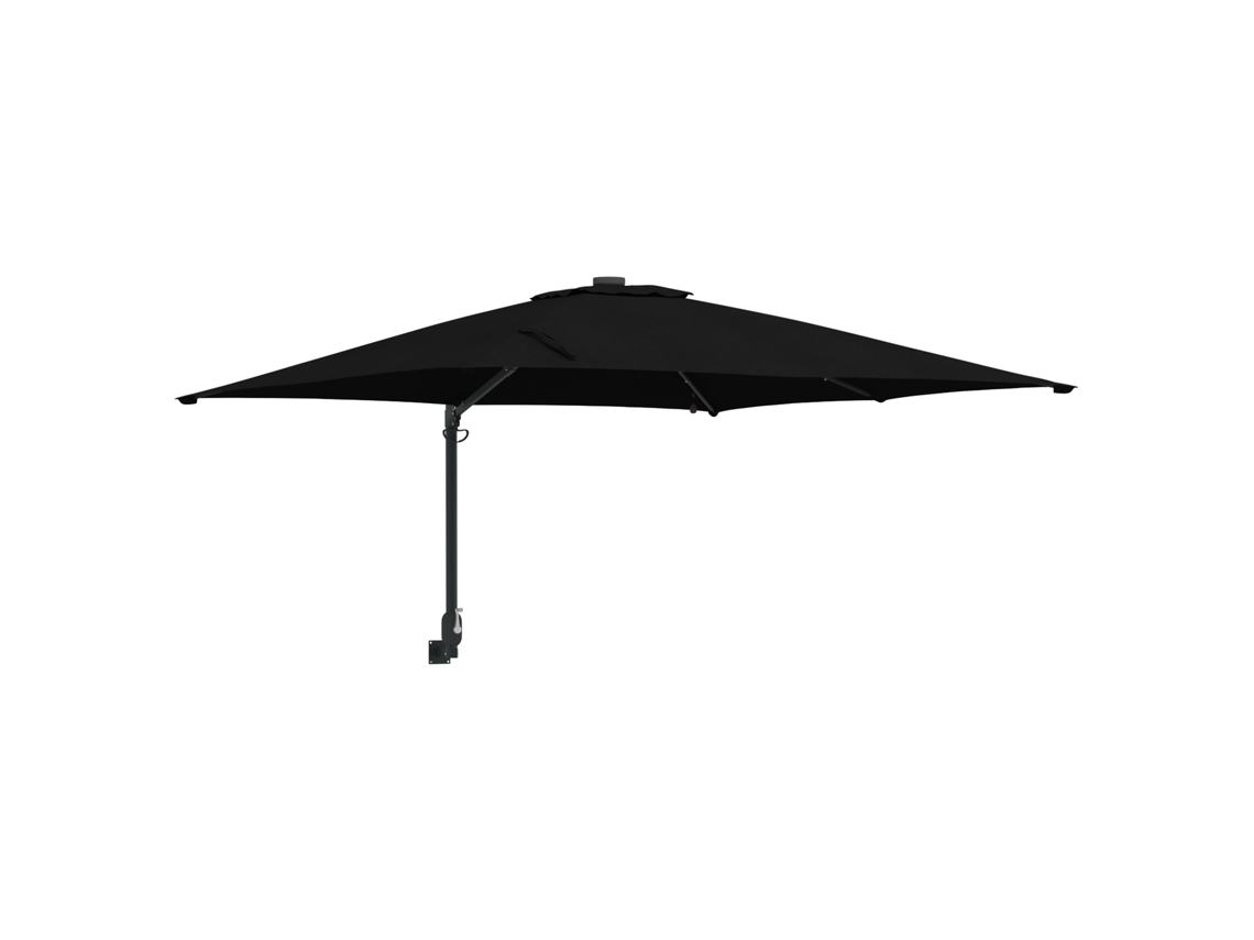 Conjunto 1 Guarda-sol De Jardim Vidaxl Preto Poliéster (248,5 X 247,5 X 160 Cm)