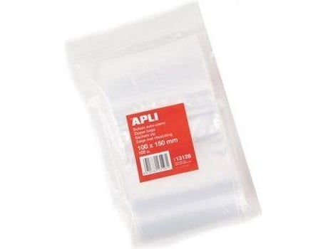 Pack 100 Sacos de Plástico Transparentes APLI 100 x 150 mm