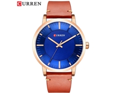 Relógio Unissex com Mostrador Grande, Modelo Simples de Quartzo com Pulseira de Couro. MDUG