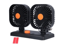 Ventilador de ar para carro de cabeça dupla USB ajustável 360° baixo ruído acessório universal S/MARCA