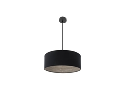 Pingente Tania 1Xe27 Preto/Madeira Preta Cinza Regx50X50 Cm FABRILAMP