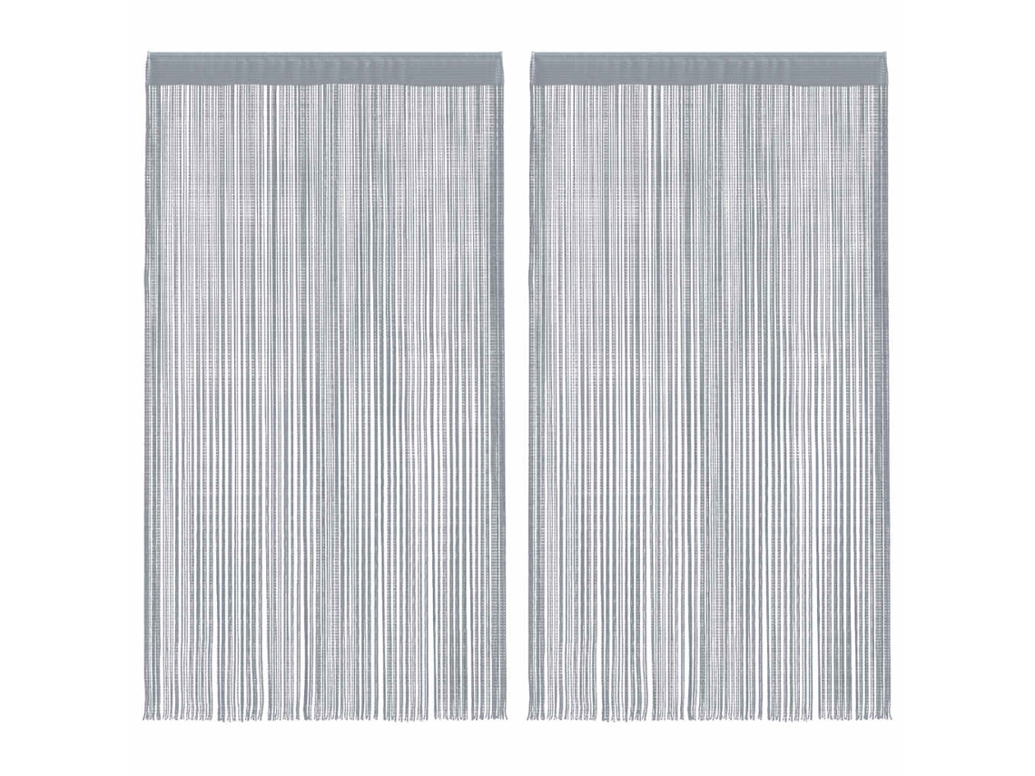 Maison Exclusive - Cortinas De Fios 2 Pcs 100x250 Cm Cinzento-claro