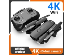 Drone Dobrável V12 com Câmera Dupla 4K 2 Baterias Duração Da Bateria: 18 Min Preto YIZHOOD