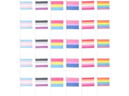 30 Unidades de Bandeira Arco-Íris Do Festival ALLINLESS