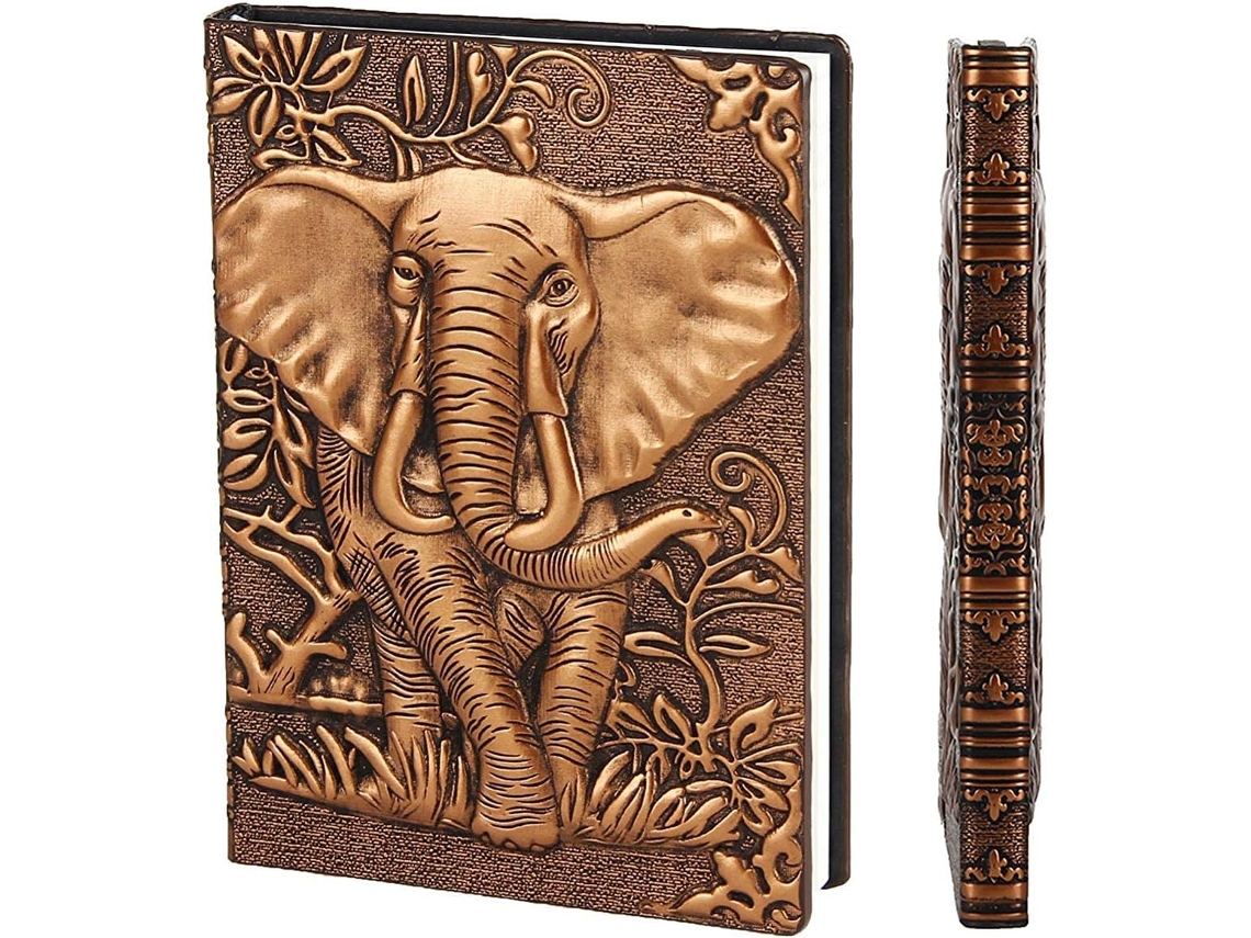 Caderno Pequeno Vintage em Couro, Tamanho A6, Capa Dura, com Bolso para Diário BRILVIBERA