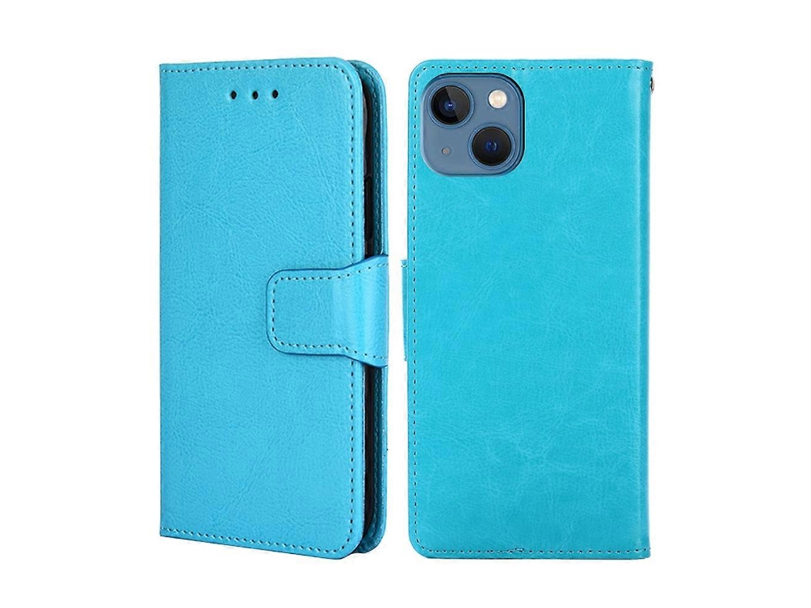 Capa De Couro Com Flip Horizontal E Textura De Cristal Para Iphone 14 Plus