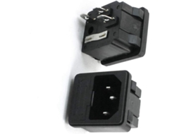Suporte para Pratos 2 Peças Ac 250v 10a C14 Entrada de Energia Orifício para Pá Pá com Fusível CHABERLU