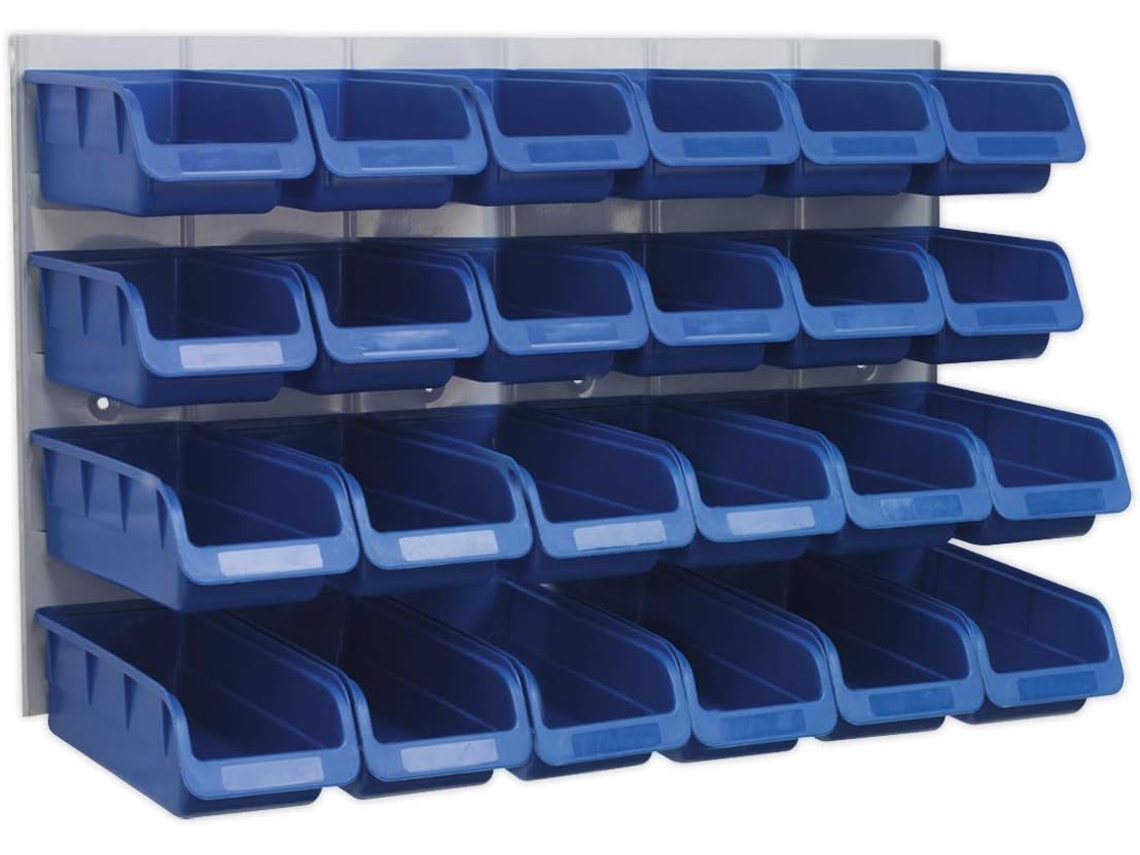 Painel Combinado Tps131 Com Lixeira E 24 Compartimentos, Azul