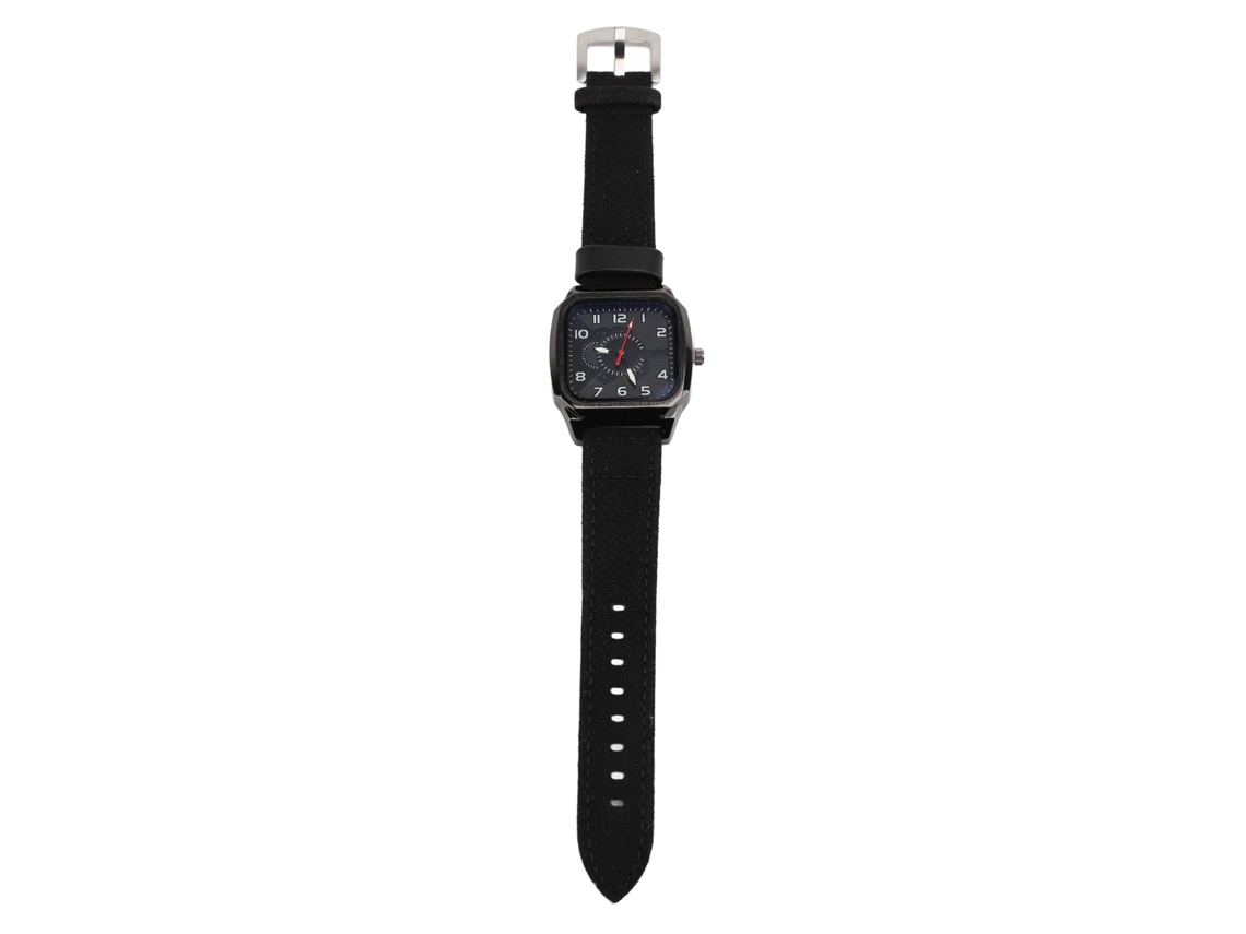 Relógio Masculino de Quartzo Casual com Pulseira de Couro Pu para Corrida Viagem Festas Preto