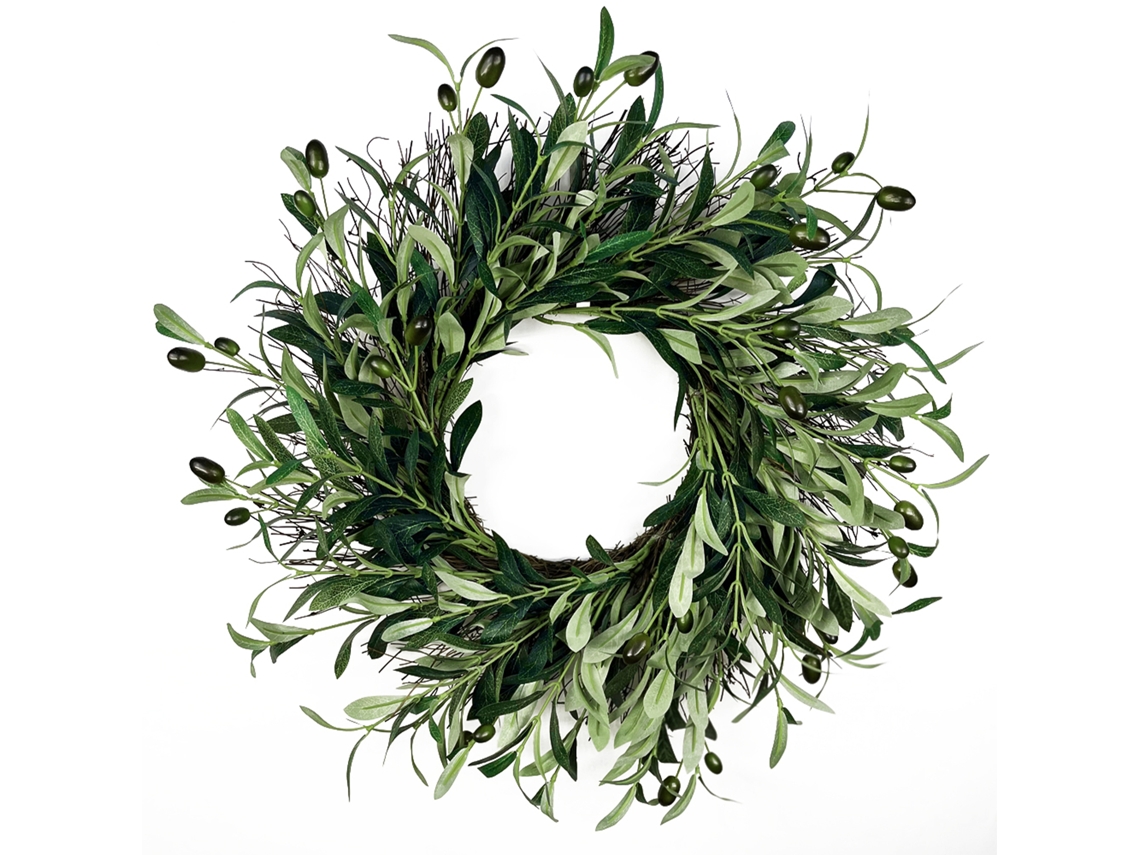 Laxiscreed Anel De Rattan Natural Com Folhas De Pe Para Decoração E Artesanato Floral