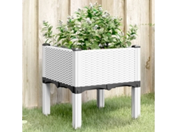 Vidaxl Vaso/floreira De Jardim C/ Pernas 40x40x42 Cm Pp Branco