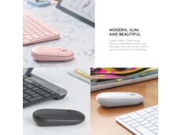 Aetheria mouse Sem Fio Logitech Pebble com Conectividade Dupla Bt e Usb 2.4 Ghz para Laptop Pc