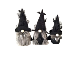 Gnomos de Pelúcia de Halloween Boneca Preta Sem Rosto para Festa de Halloween Decoração de Mesa para Casa Conjunto de 3