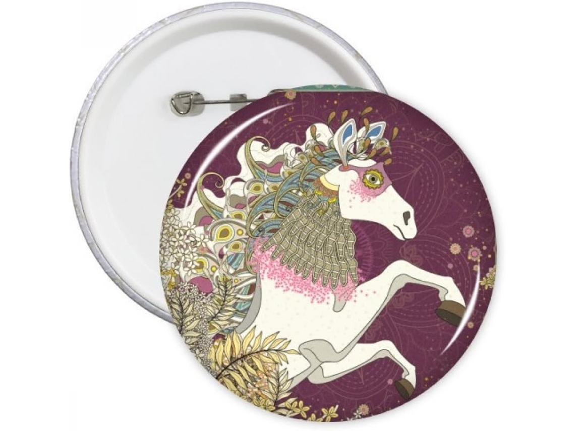 Diythinker Japão Cavalo Alado Folhas Ukiyo e Botões Redondos para Decoração de Roupas 5 Peças Presentes Multic