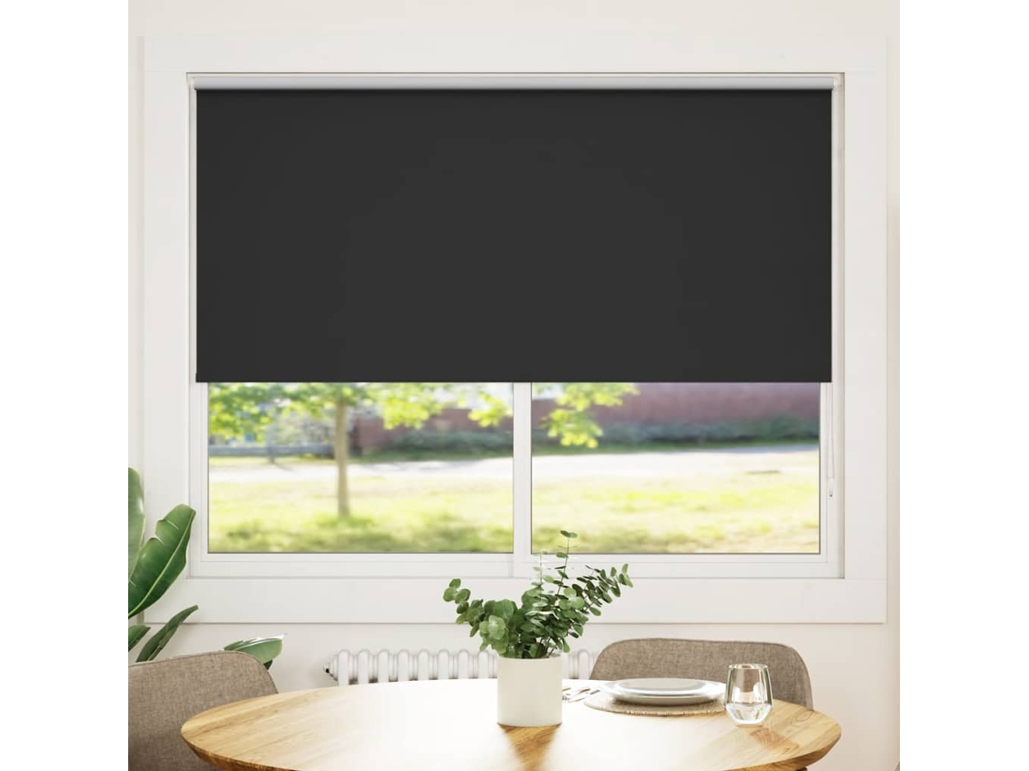 Vidaxl Cortina De Rolo Blackout, 164,4 X 175 Cm, Largura Do Tecido 160 Cm, Preta.