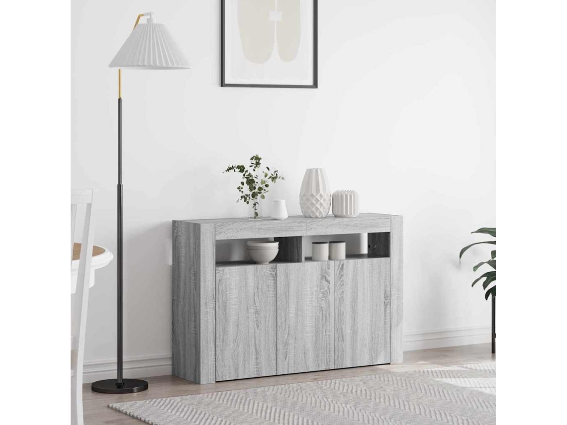 Vidaxl Buffet Cinza Sonoma 116 X 30 X 75 Cm Madeira Processada