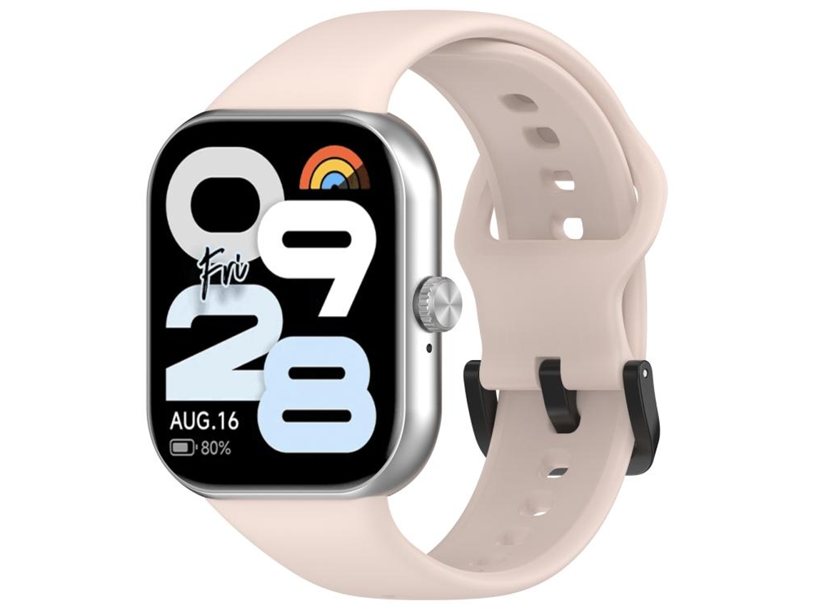 Bracelete para Redmi Watch Move XIAOMOYU em silicone macio cor sólida com fivela de aço preta rosa